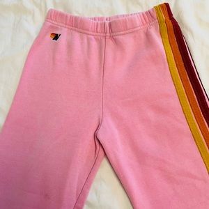 Aviator Nation 5 stripe sweatpants - Kids size 10 - Pink